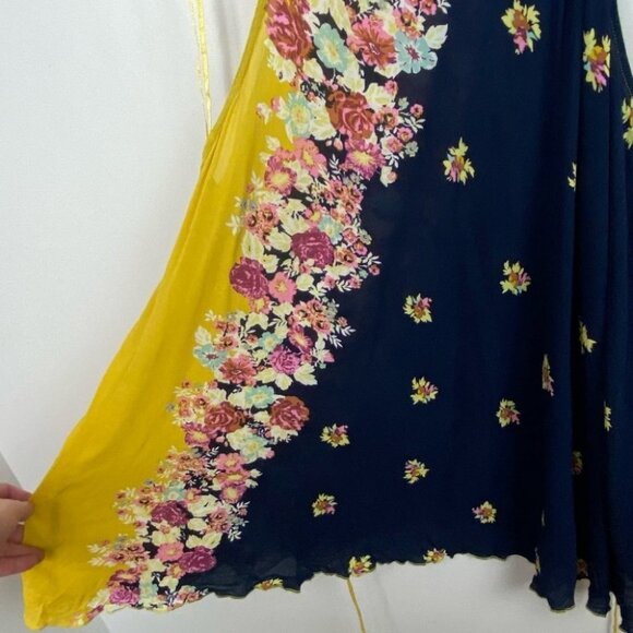 Revolve Free People Its A Cinch Slip Dress Floral Blue Yellow Size Small Boho S - Picture 5 of 14
